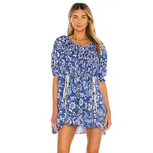 Free People Dress Nora Night‎ Tie Blue Floral